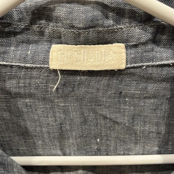 CP shades linen denim ruffle button down shirt - size M - Picture 2 of 8